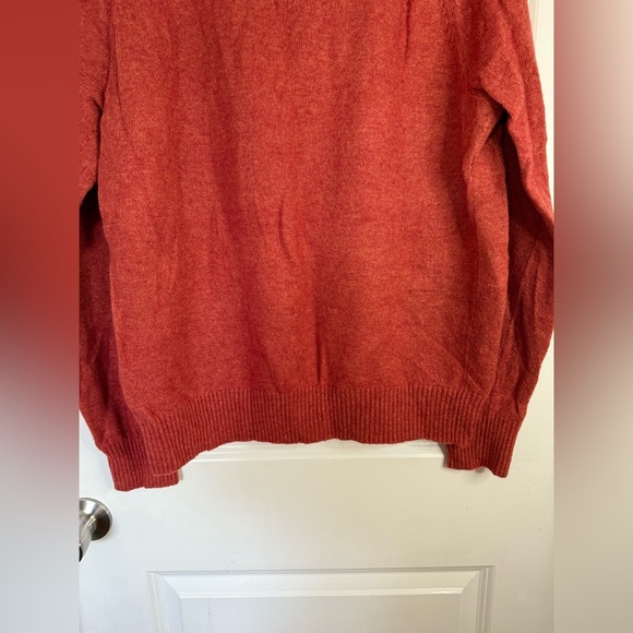 J. Crew Mercantile Men’s Orange Wool Blend Thin Crewneck Pullover Sweater - Picture 5 of 8
